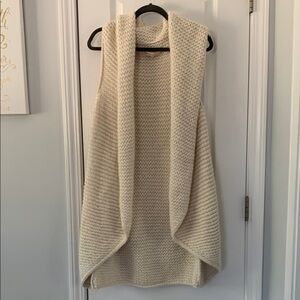 Indigenous Cream knit long Cardigan with Waterfall Collar size‎ L boho casual
